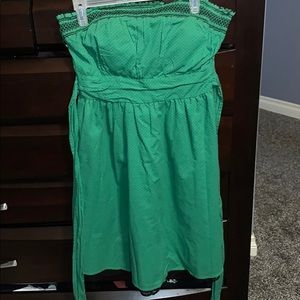 Green black polka dot urban behavior strapless